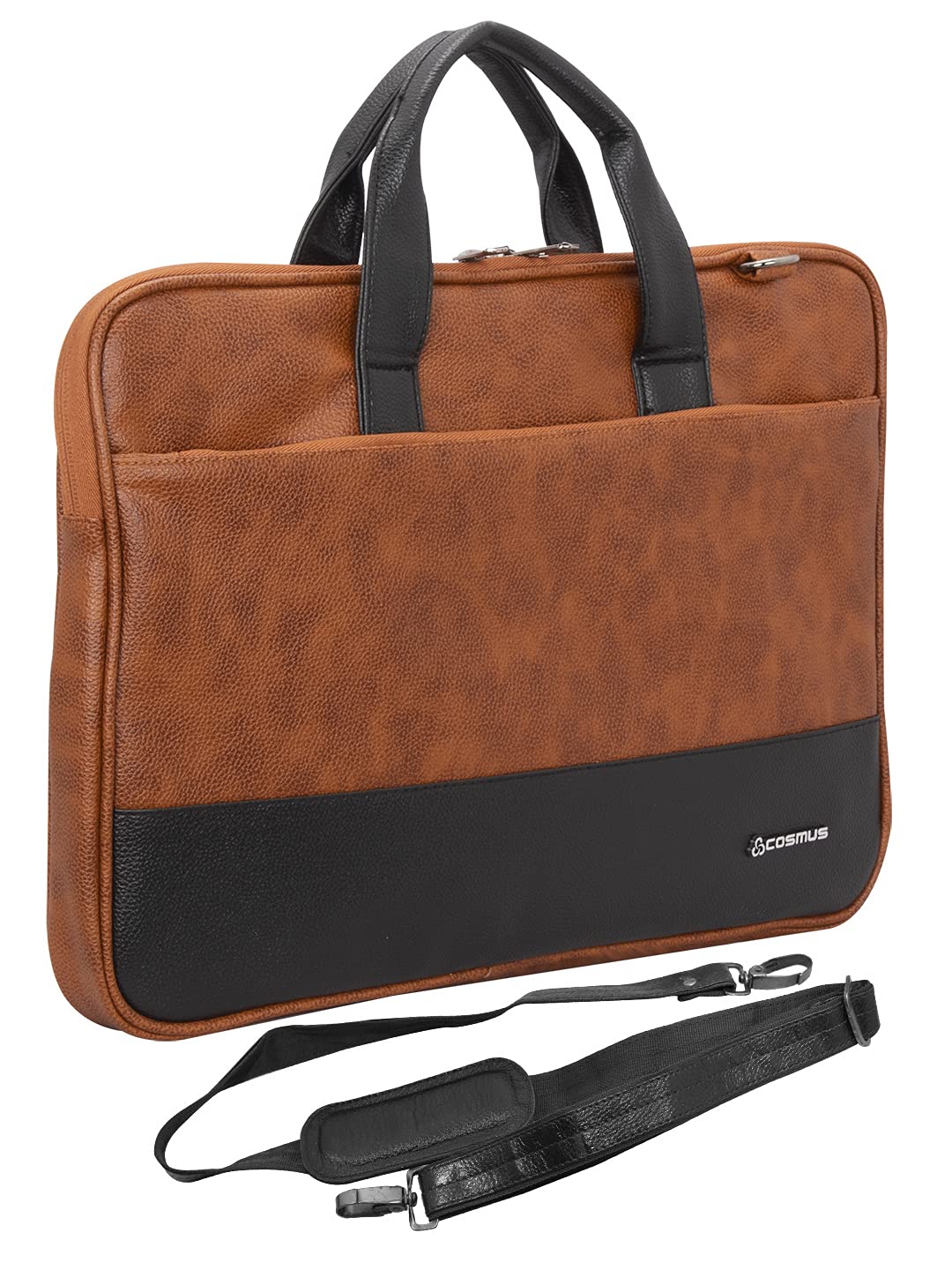 cosmus Pavilion PU Leather Lightweight Laptop Messenger Bag 15.6 Inch Sleek Office Shoulder Bag for Men and Women-picture-35