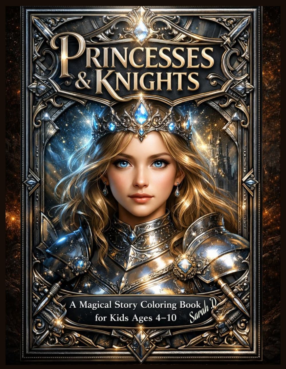 Princesses & Knights: A Magical Story Coloring Book for Kids Ages 4–10 (Little World – English Adventures)