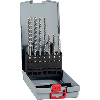 Bosch 7 x PRO SDS plus-5X hammer drill bit set (for concrete, lime and sandstones, diameter 5-12 mm, professional accessories