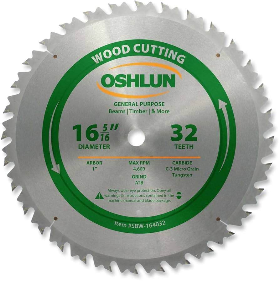 Oshlun SBW-164032 16-5/16-Inch 32 Tooth ATB Beam Saw Blade