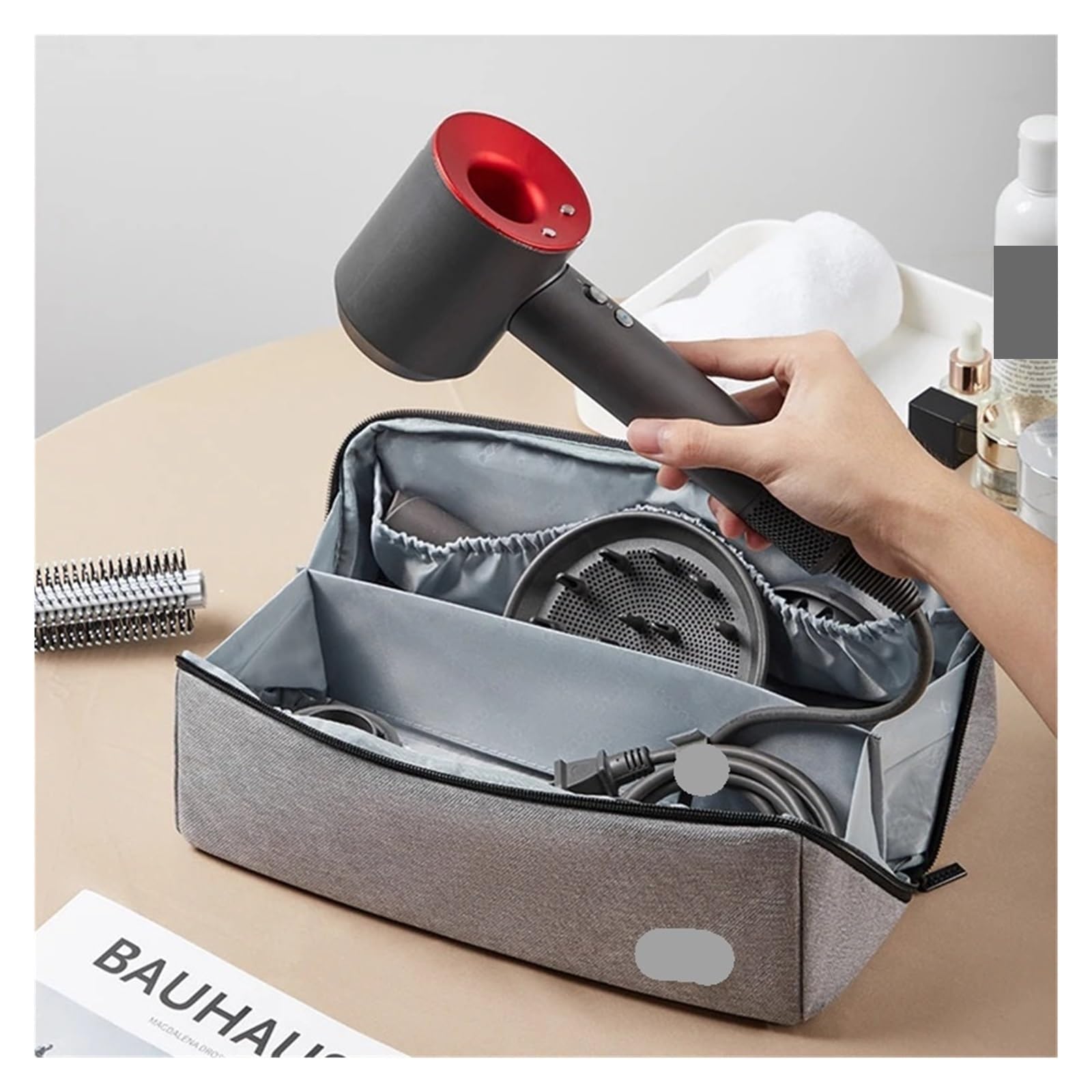 Tasche für Lockenwickler Haartrockner Aufbewahrungstasche Tragbare wasserdichte Reise Organizer Taschen Kosmetiktasche