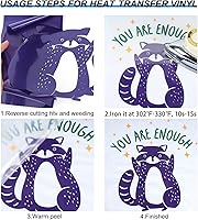 Vista 37 de TUMIYA HTV Heat Transfer Vinyl Rolls - 12" x 30 Ft HTV Vinyl, Black Iron on Vinyl DIY Design for T-Shirt (Black)