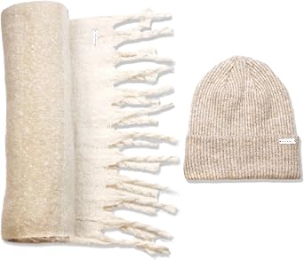Nicole Miller Women's Winter Beanie and Hanging Scarf