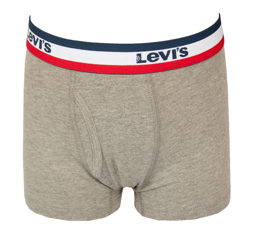Levi's Boxer Bimbo Maschio Ragazzo Confezione 2 Capi Cotone Elasticizzato Elastico a Vista Articolo 9L0130, GU6 Blue - Grey, 6 Anni