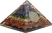 Vista 8 de Amazing Gemstone Pirámide de orgón grande Cristal natural de pirámide de chakra Pirámide de orgonita de metatrón de chakras Pirámides