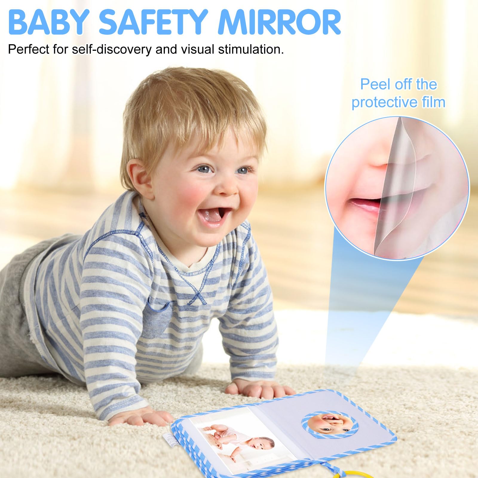 RISIPU Baby Photo Album, My First Memory Book for Newborns & Toddlers, Soft Cloth Family Photo Book - Image 4