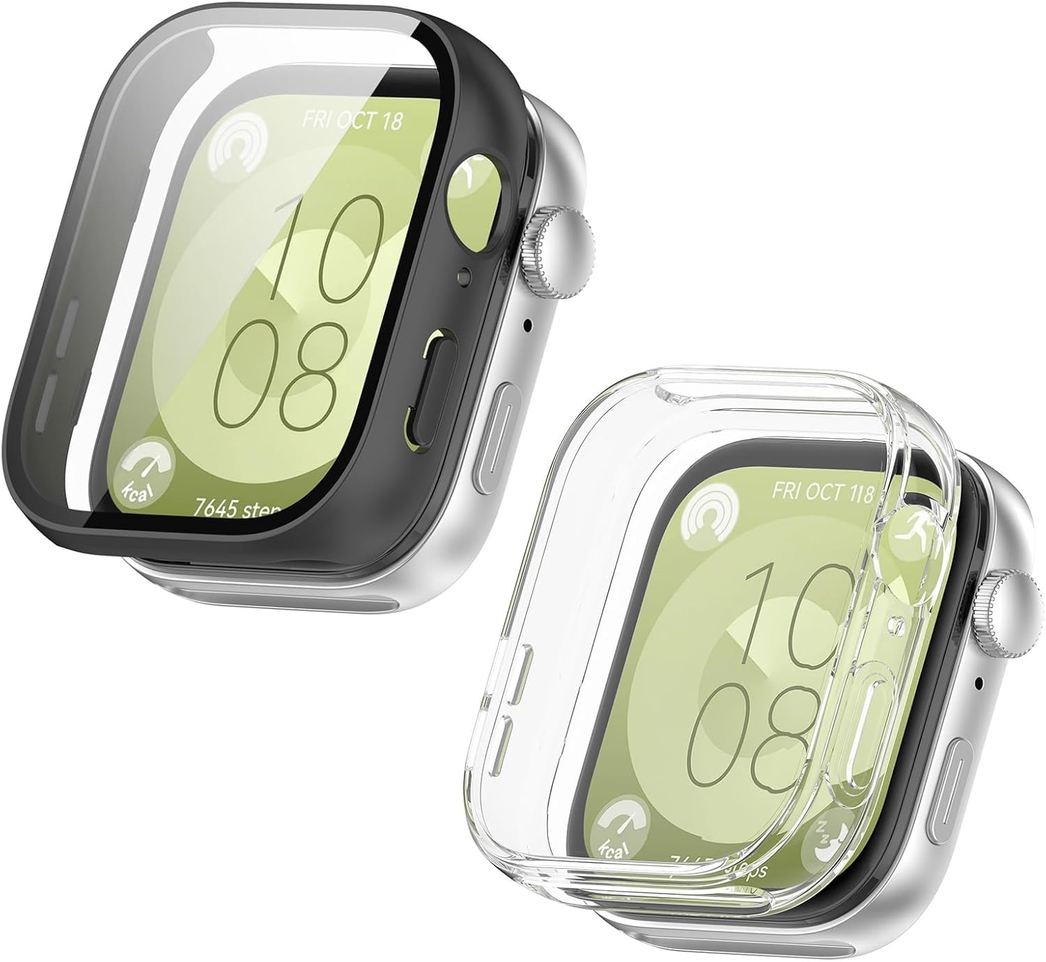 Lonimia Watch Protective Case, Case Protector, 2 Pcs PC Material Tempered Glass Protect from Damage Easy To Install Practical Tools, Suitable For Watch Fit 3