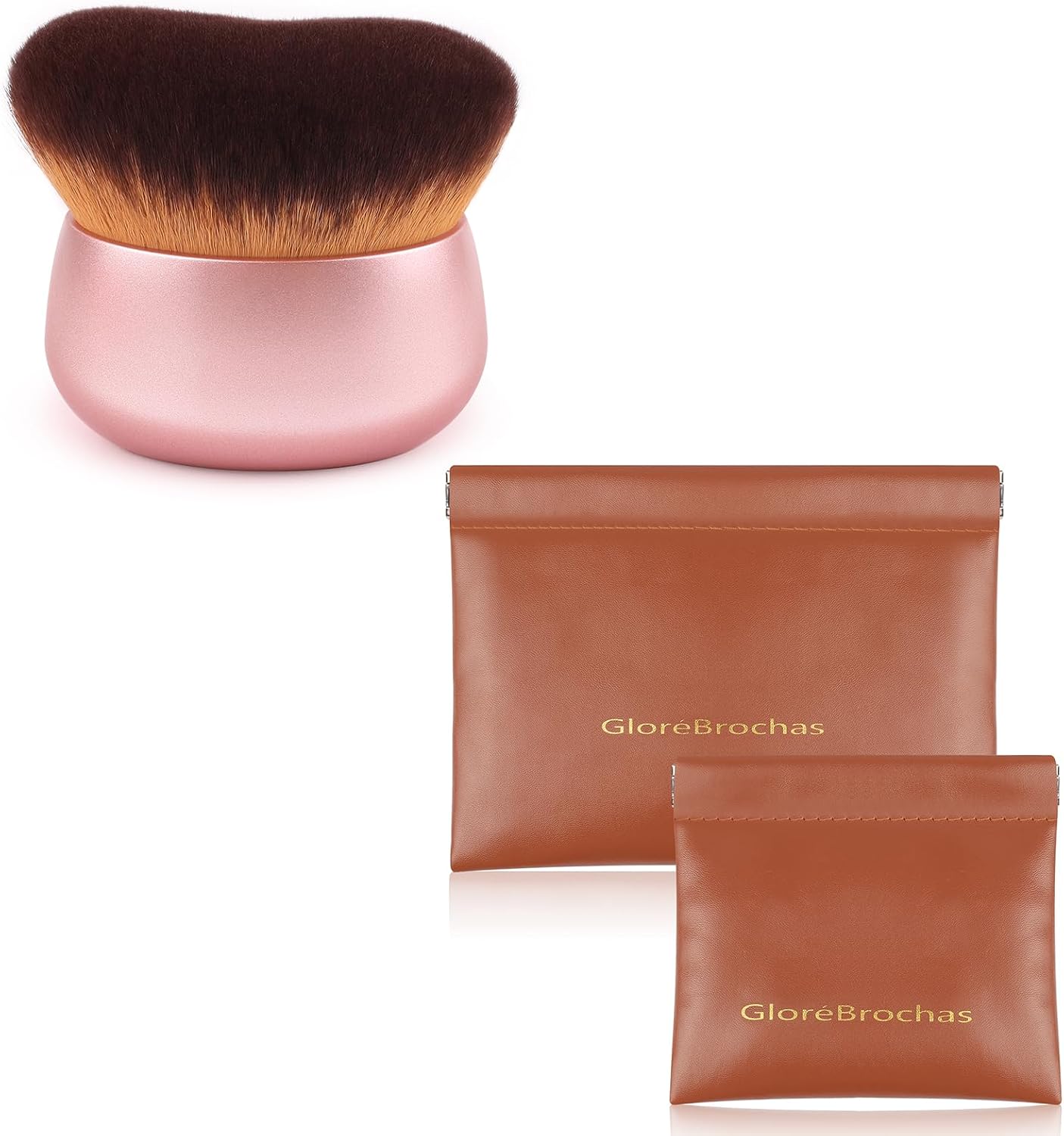 Self Tanning Brush & Makeup Bag Set – XL Body Brush for Flawless Tan Application + Travel-Friendly Cosmetic Bag, Ideal for Tanning Mousse, Lotion, Bronzer |