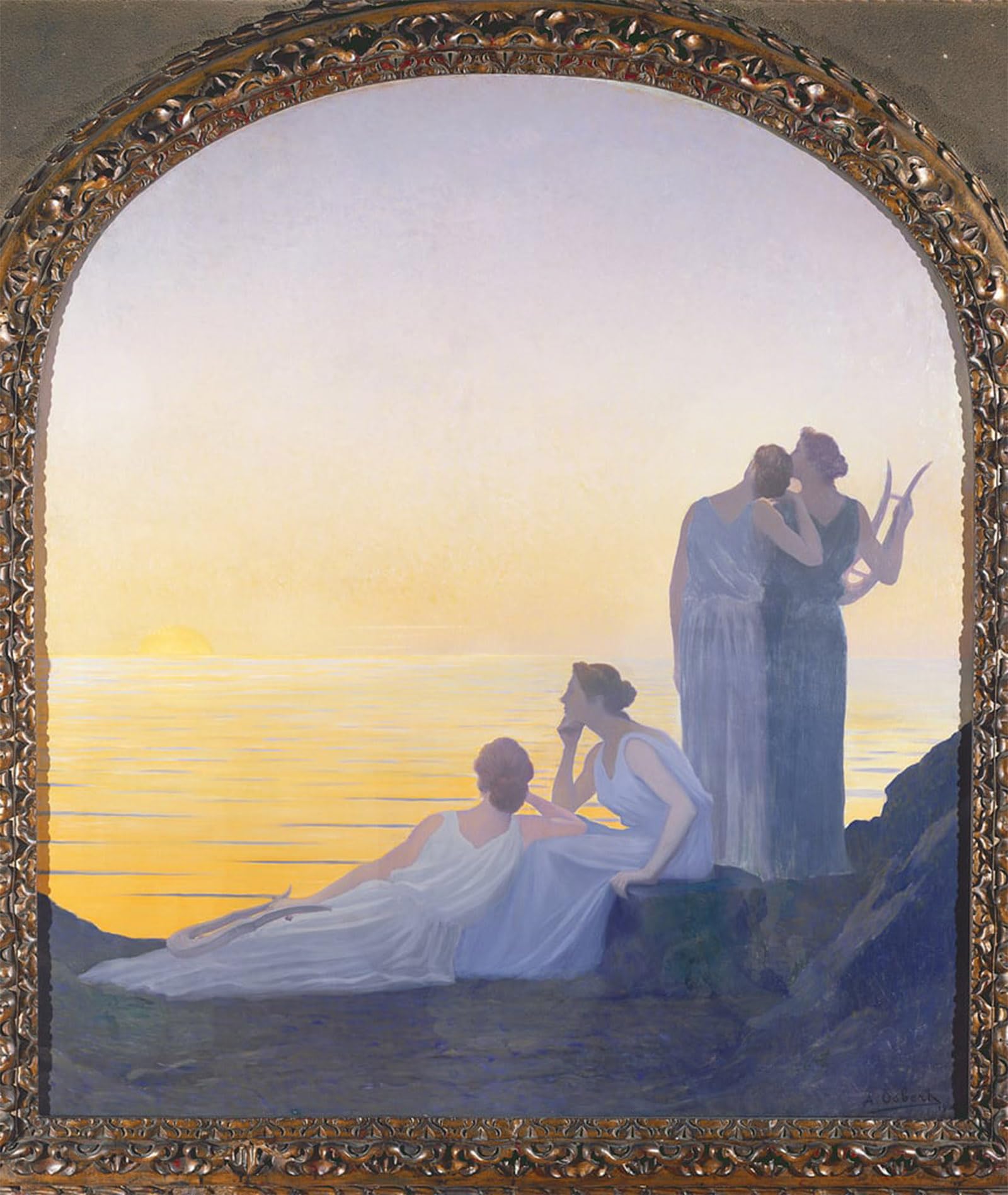 ARTXLXXBN Famous Art Print Poster Vintage Wall Art an Evening in Ancient Times by Alphonse Osbert Canvas Art Poster for Home Decor 60x90cm
