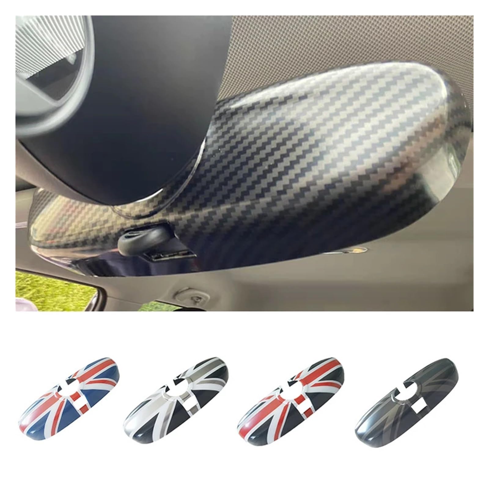 Glossy Interior Rearview Mirror Cover Sticker For MINI Cooper JCW S R55 R56 R57 R60 R61