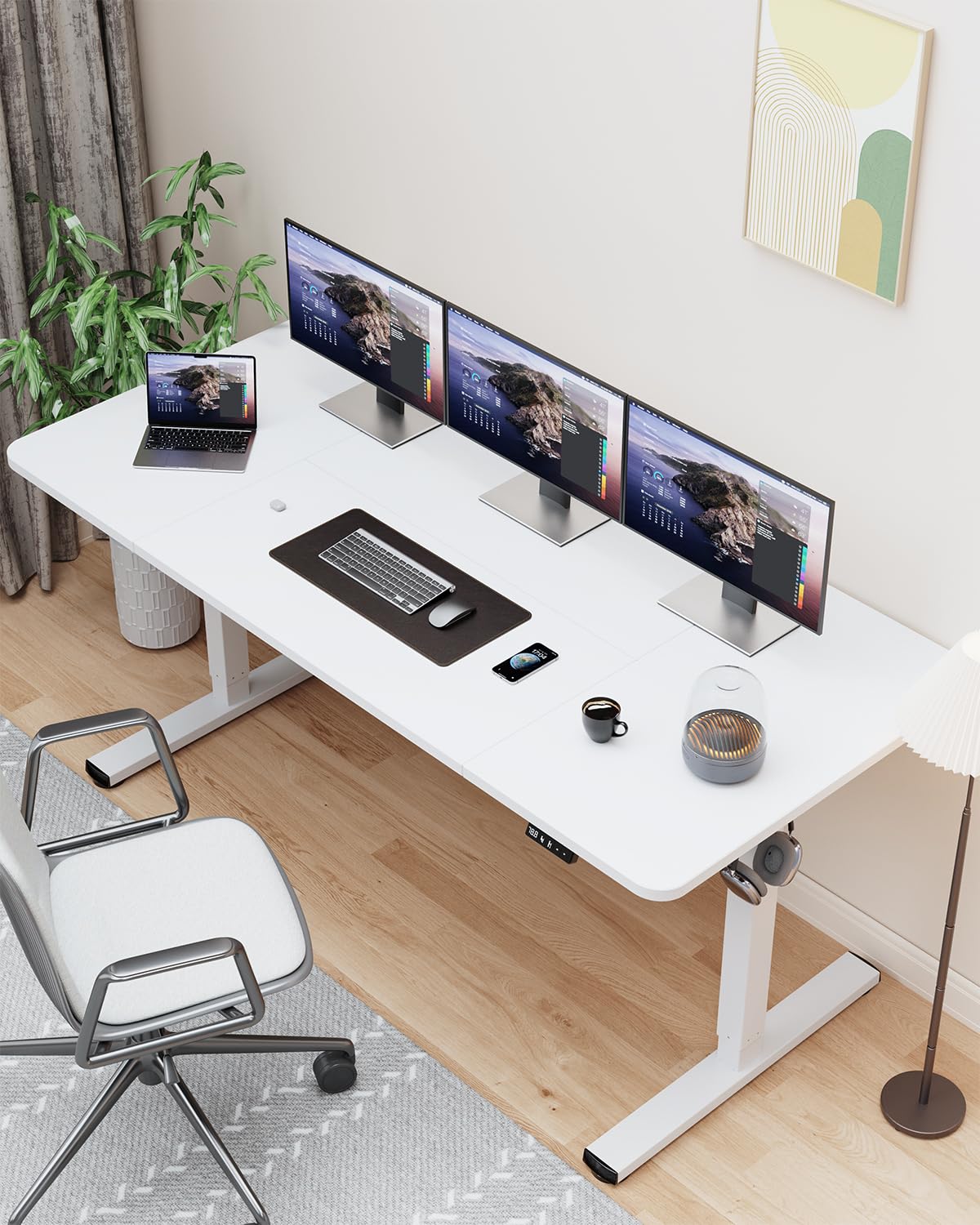 Standing Desk, Large Height Adjustable Electric Stand up Desk, 63