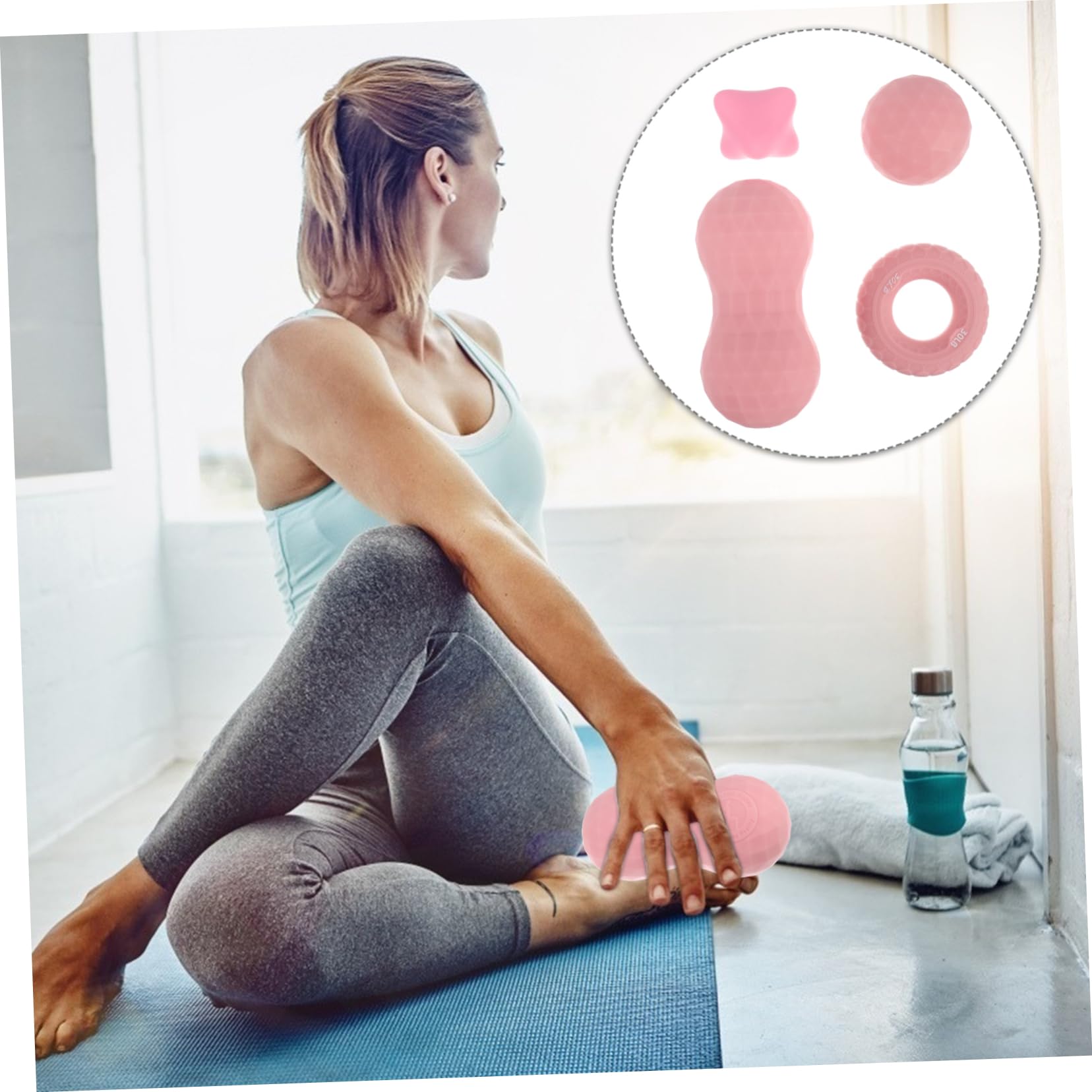 FRCOLOR 4piezas Balones de Masaje para Yoga Relajación Muscular Palma y Planta de Pies Color Rosa Accesorios de Masaje para Adultos