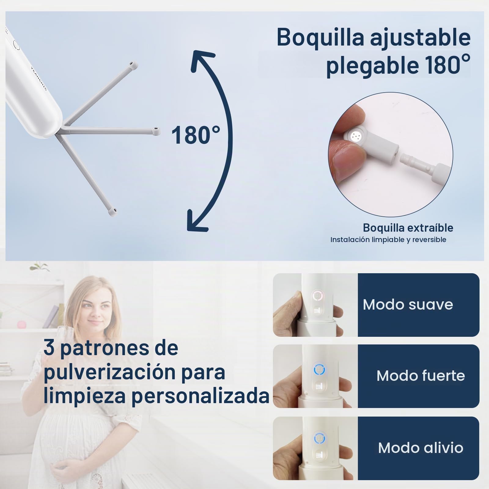 Bidé de viaje eléctrico portátil de 400 ml, USB-C IPX7, cuidado personal