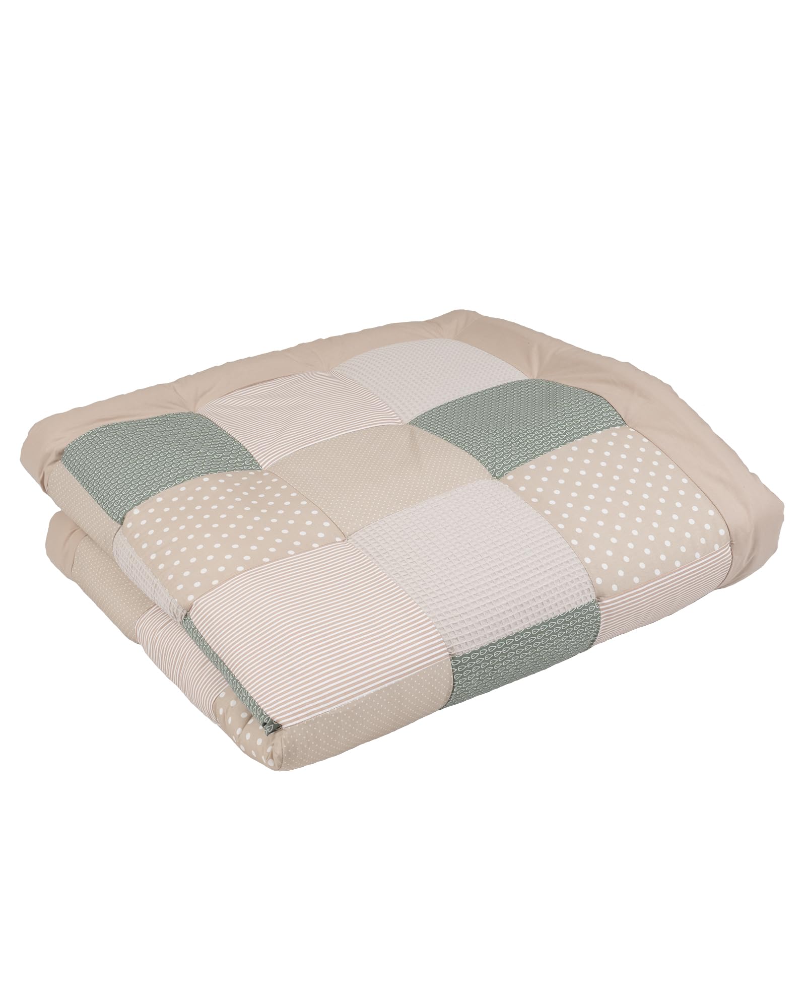 ULLENBOOM Krabbeldecke für Baby mit Personalisierung, 100% OEKO-TEX Materialien, Blätterzauber 140x140 cm - Babydecke mit Namen und Datum, ideal als Spieldecke und personalisiertes Geschenk zur Geburt