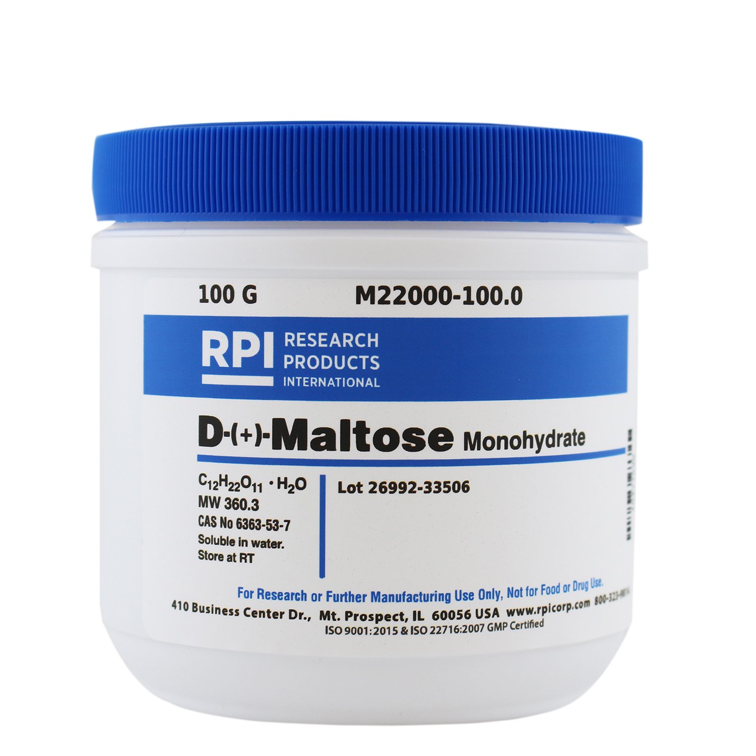 D-()-Maltose Monohydrate, 100 Grams