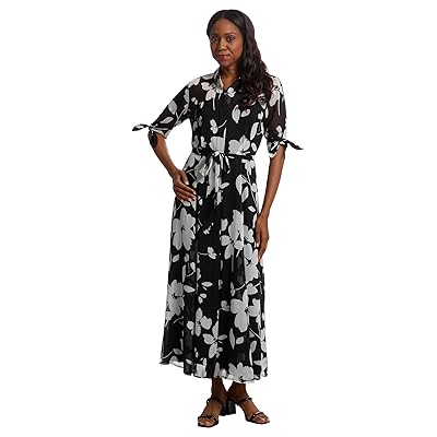 Calvin Klein Floral Chiffon Shirt Dress Women