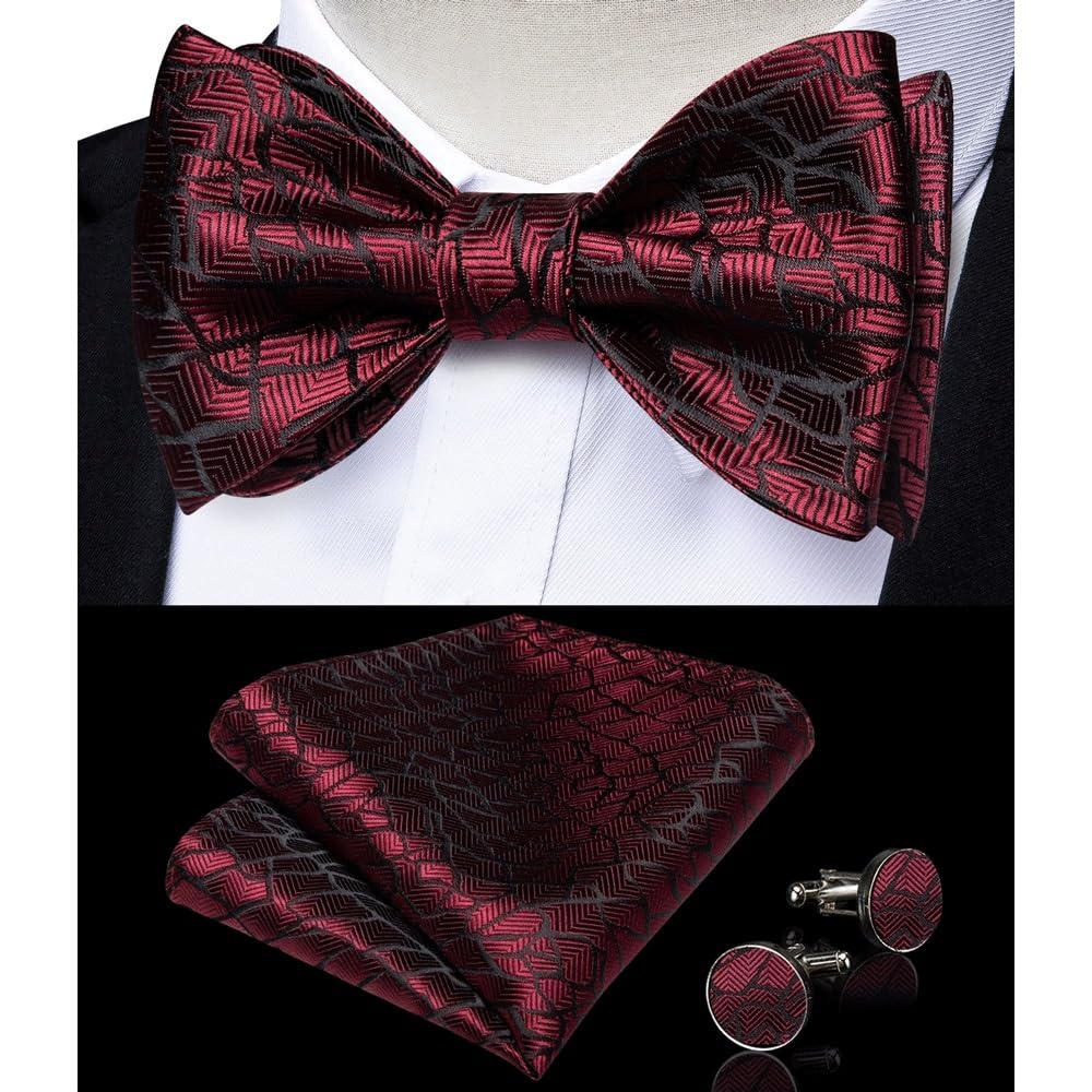 JFDBGU Wedding Bowties for Man Party Self-tie Bowties Groom Accessories Not Pocket Square Cufflinks Set