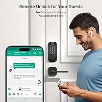 Vista 6 de SMONET - Cerradura de puerta sin llave con asa – Cerraduras inteligentes de huellas dactilares WiFi SMONET para puerta delantera, control remoto