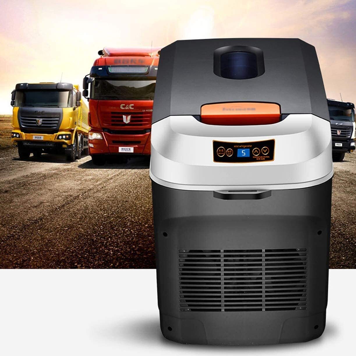 Mini Frigorifero per Auto, Frigorifero Portatile con congelatore da 35 Litri, Frigorifero Compatto per refrigerazione Dual-Core 12V / 24V / 220-240 V, per Auto, Camion, casa