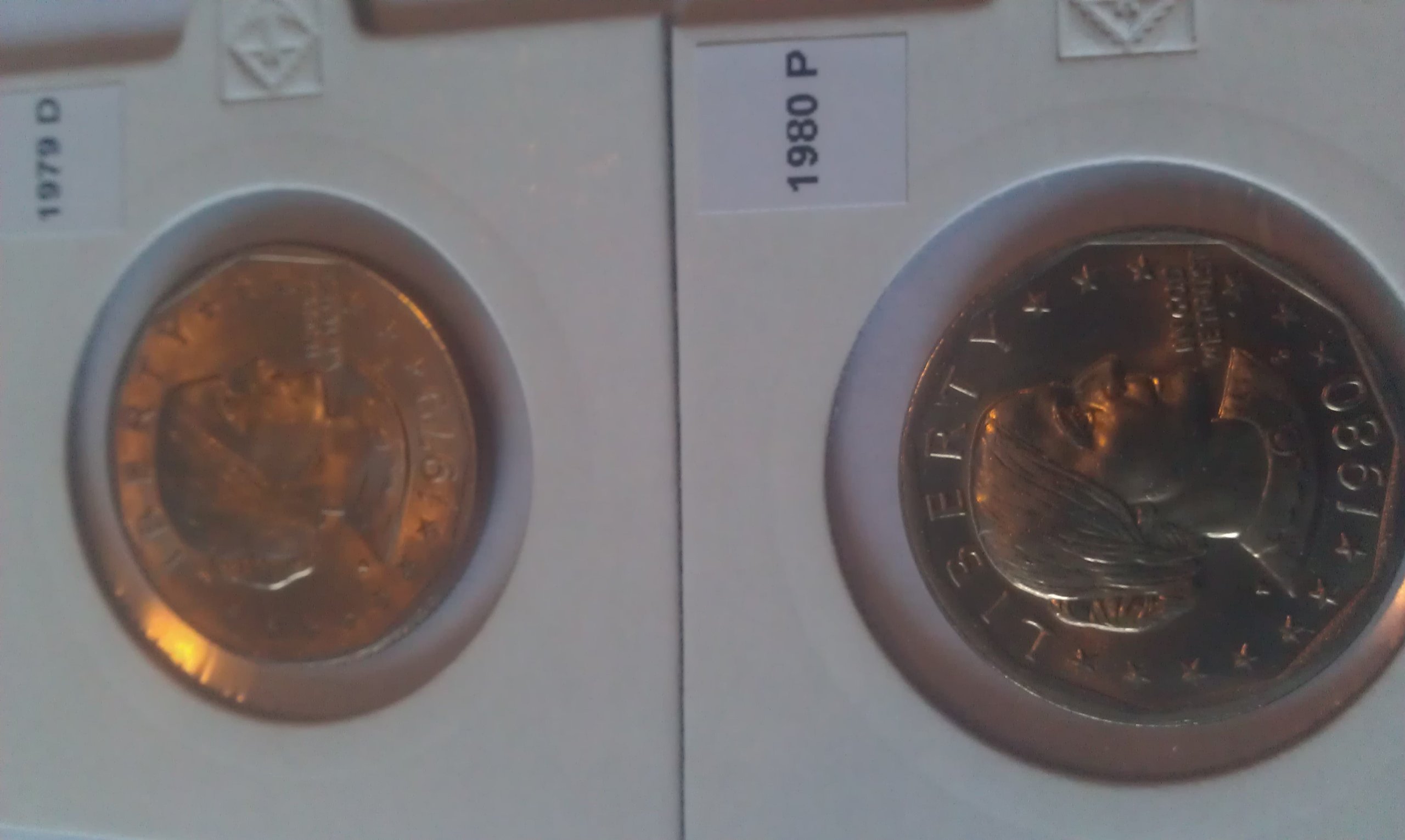 REEDERSONG 1979 D 1980 P Susan B. Anthony Dollars