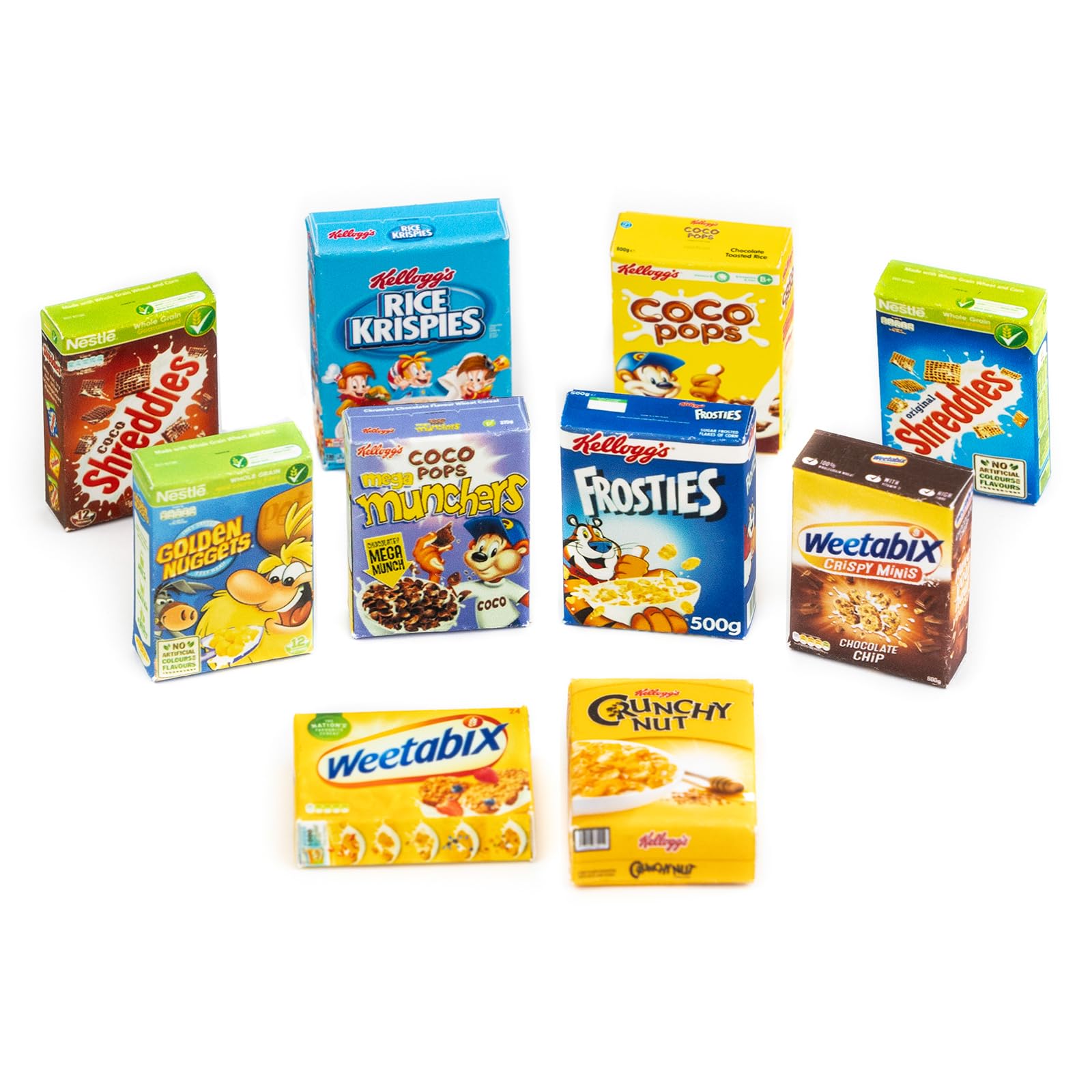 MyTinyWorld Dolls House Miniature Selection Of 10 Breakfast Cereal Boxes (CB4)
