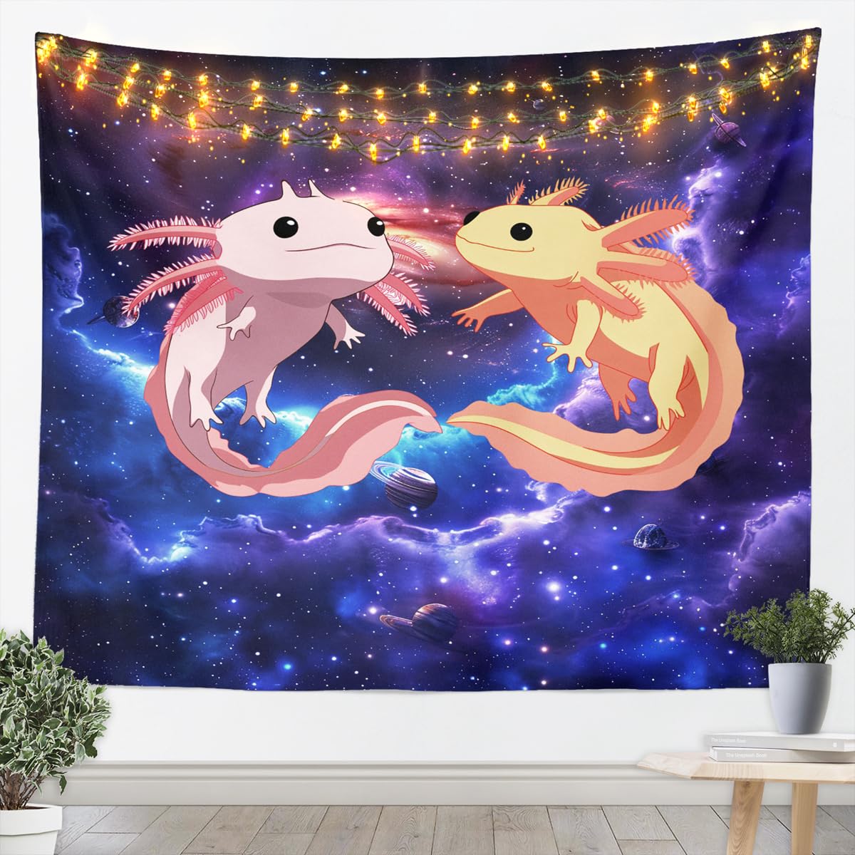 Amazon.com: Feelyou Cute Axolotl Galaxy Tapestry for Kids Boys