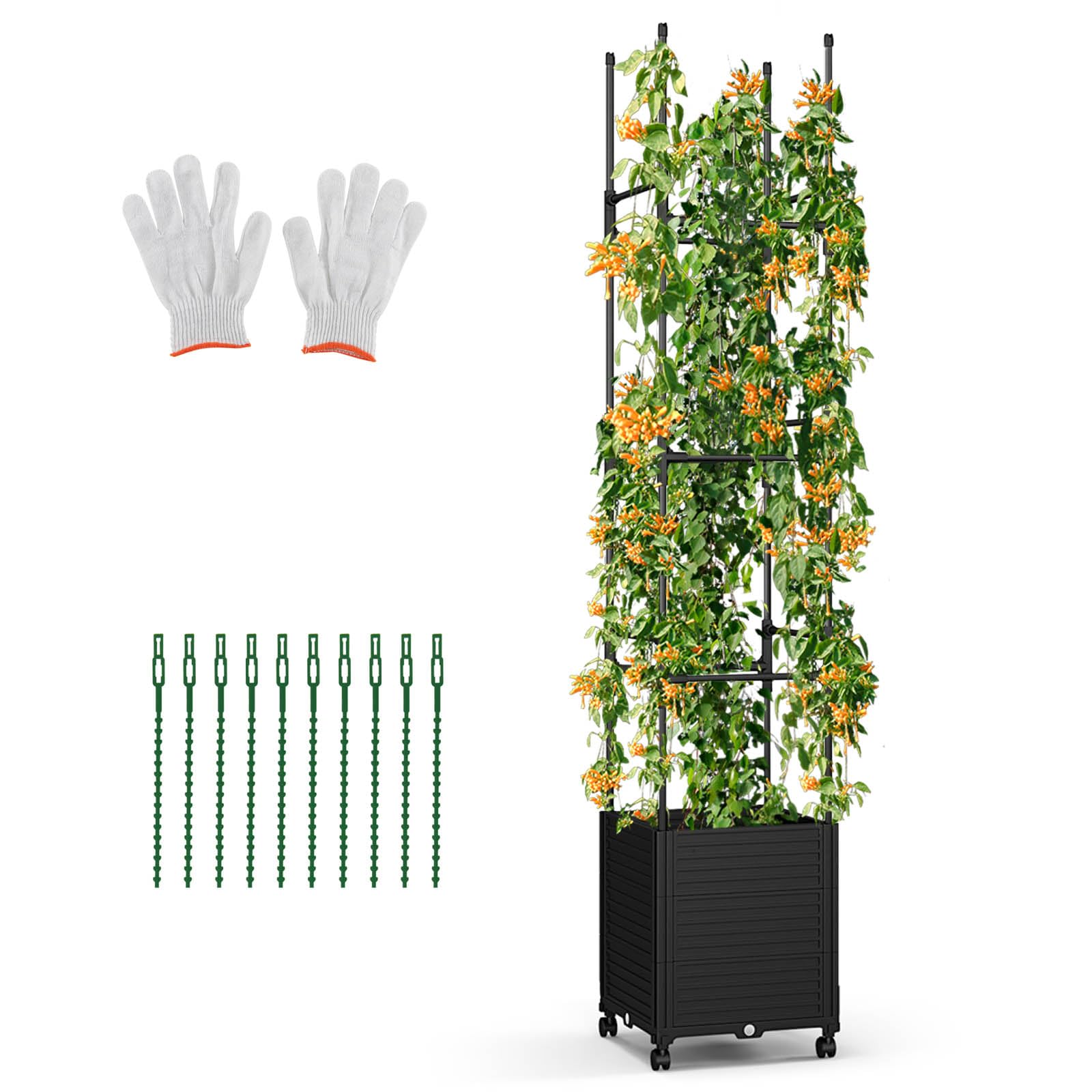 SUNYRISY 3er Set Runde Hochbeete Aus Metall Mit Rankgitter – Perfekt Für Tomaten, Kräuter & Blumen (Grün)