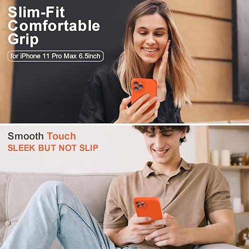 Miniatura 2 de Vooii Funda compatible con iPhone 11 Pro Max, silicona líquida mejorada con bordes planos, protección de la cámara, forro de microfibra suave