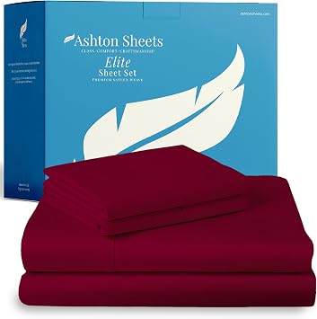 100% Egyptian Cotton Sheet Twin XL Size - 800 Series Elite Collection Egyptian Cotton Twin XL Size Bed Sheets Set 3 PC, Burgundy, Soft, Cooling, 16" Deep Pocket Luxury Hotel Bedsheet