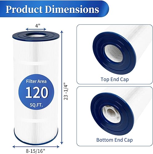 Miniatura 2 de Filtro de piscina PA120 de repuesto compatible con Hayward C1200, CX1200RE, Unicel C-8412, Filbur FC-1293, apto para Waterway Clearwater II 125, Pro