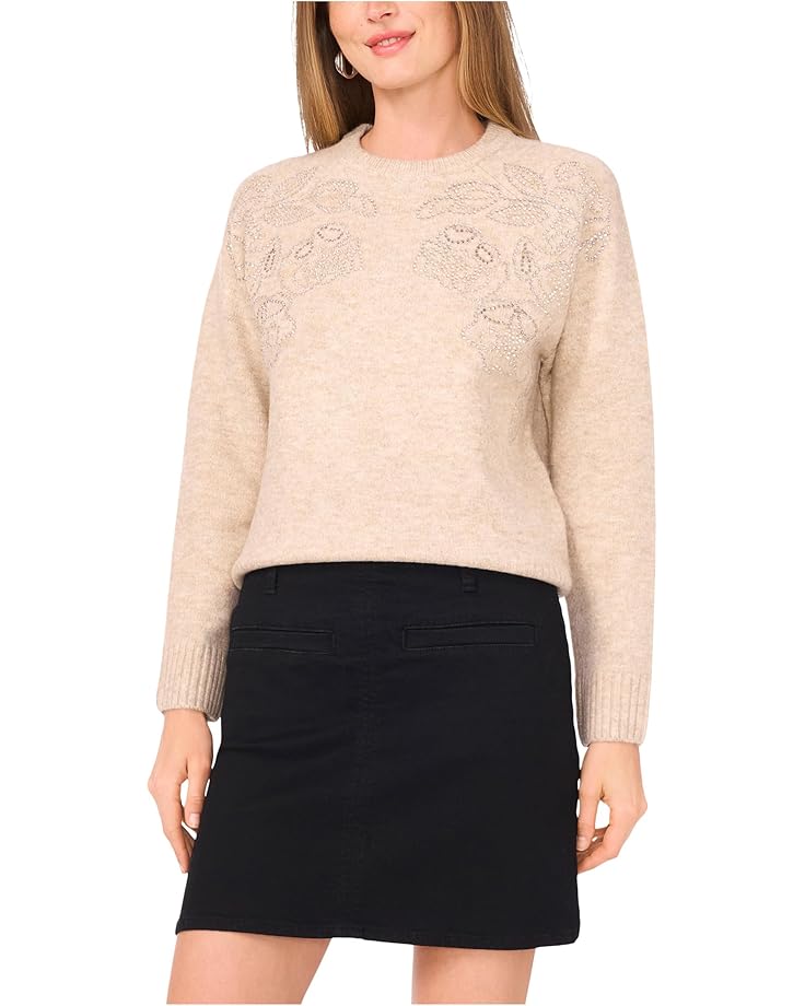 Vince Camuto Embellish Long Sleeve Crew Neck - Main View