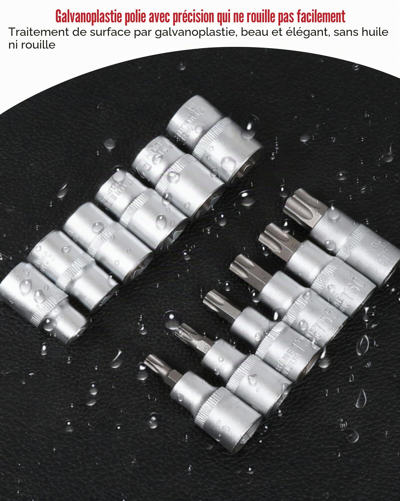 Lot de 34 douilles Torx mâles femelles : E4-E20 T10-T60 avec embouts T10-T55 et adaptateur 3/8"