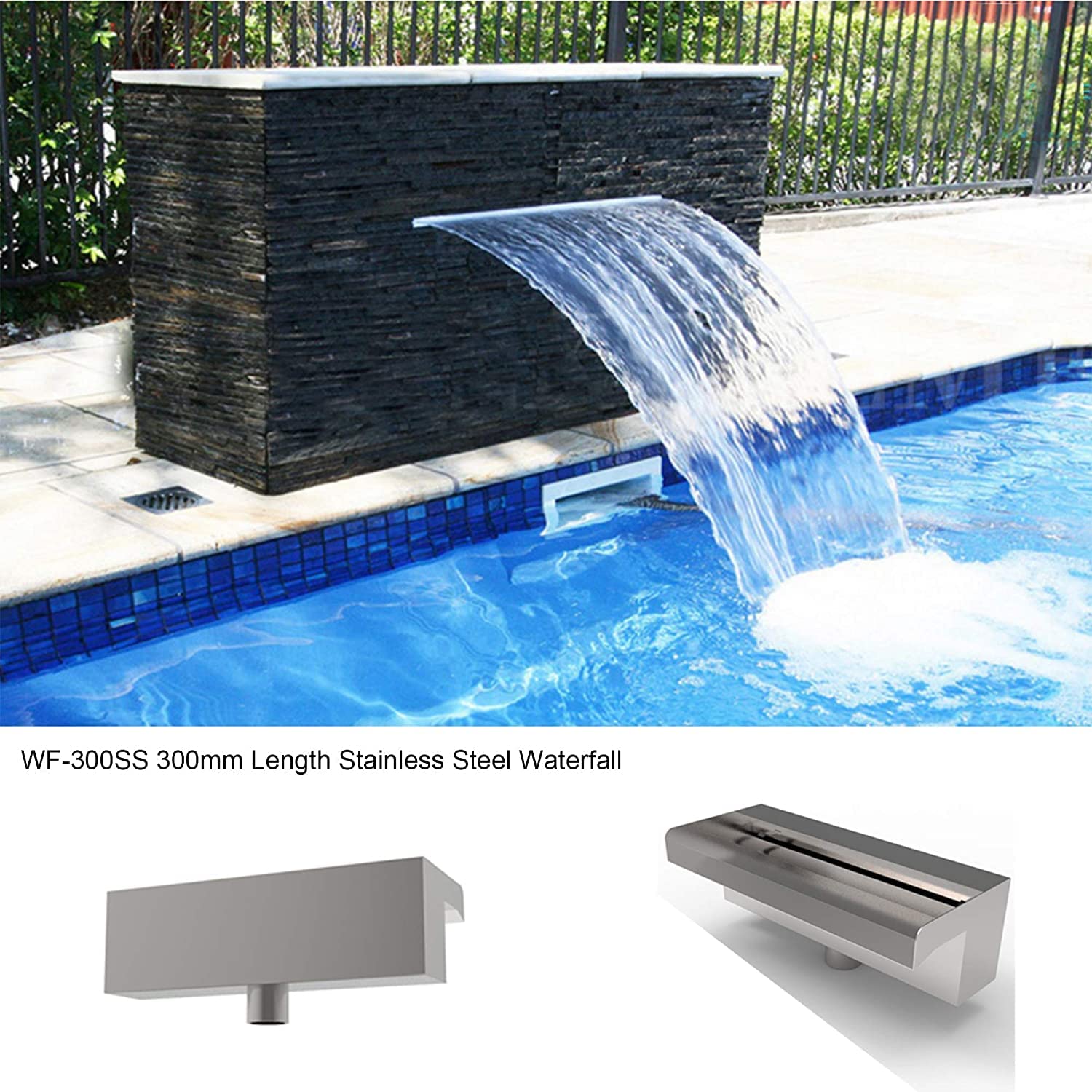 Buy Fengda 30cm Length Outdoor Waterfall Pool Fountain, Rectangular