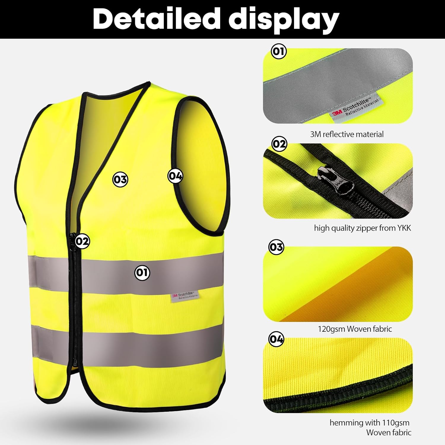 SIFE Kids Safety Vest for Children 3-12Y,w/3M Compatible Tech,6 Colors - Mesh & Knit - Image 2