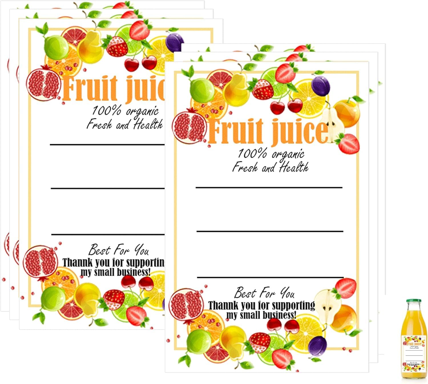 150 Pcs Plastic Juice Bottle Labels Stickers Drink Containers Stickers