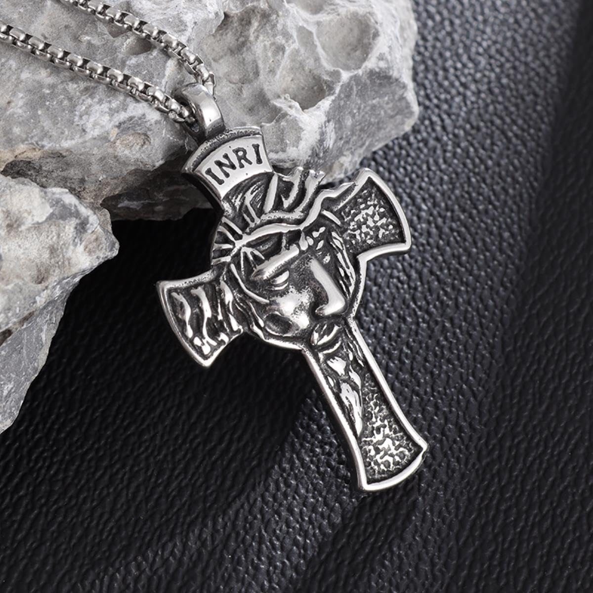 Collier Pendentif Visage De Jésus-Christ En Acier Inoxydable - Bijou Religieux Pour Homme Et Femme