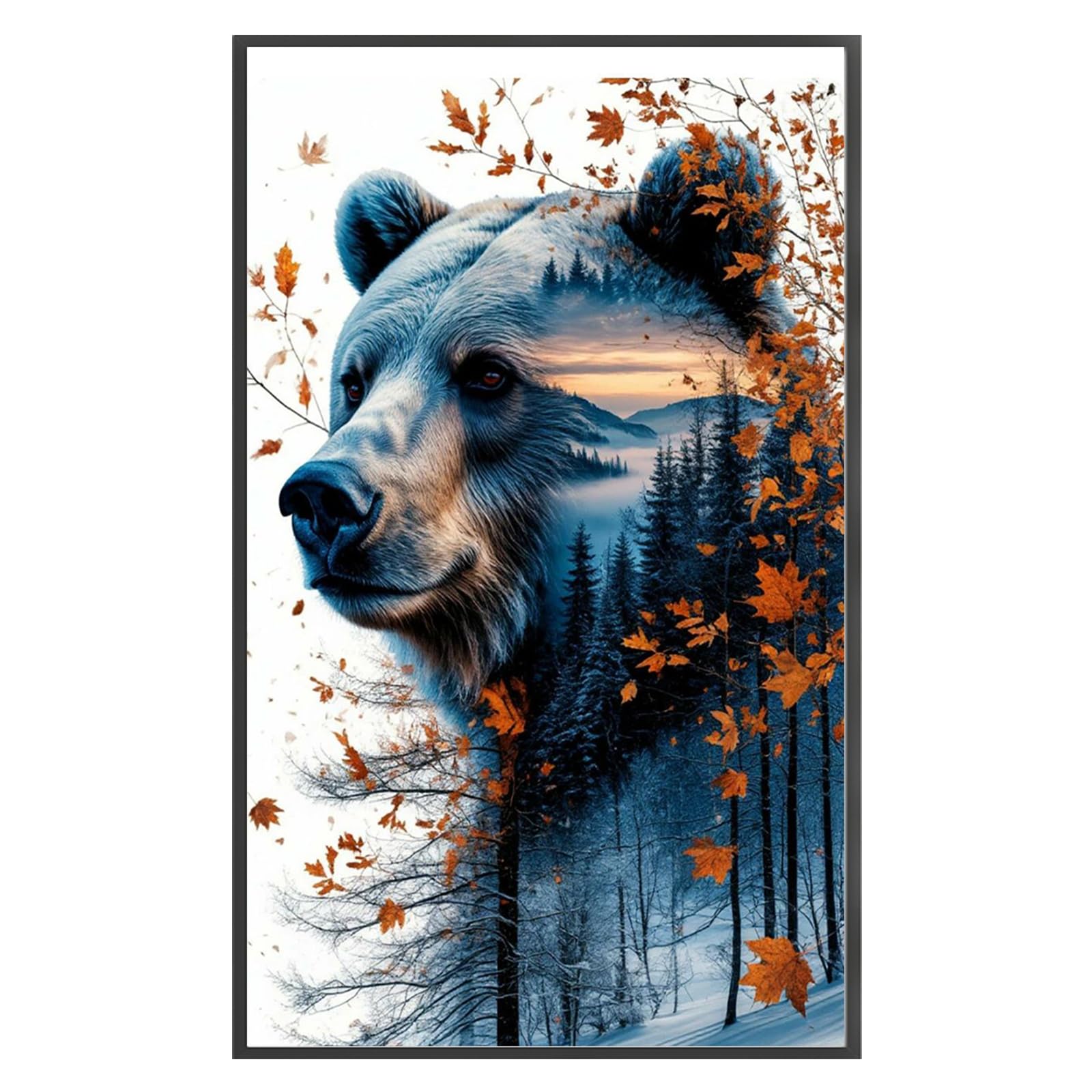 Animal Forest Full 11CT DIY Stamped Cross Stitch Kits 15.75x25.59inch Needlework Embroidery Kit Embroidery Needlepoint Starter Kits for Beginners Adults Home Decor