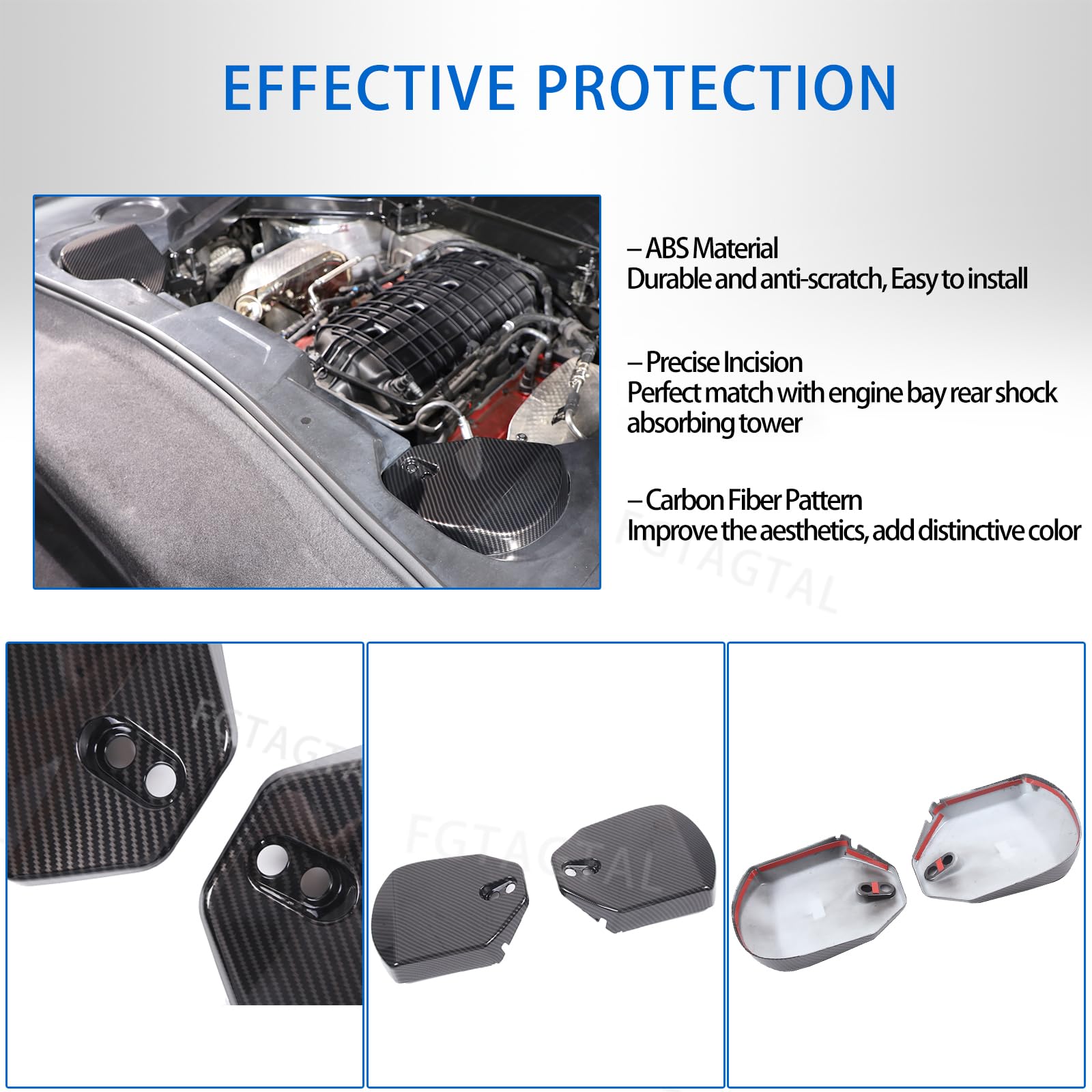 Aazon.co: Front Strut Tower Cover Copatible With Chevrolet Corvette C8 Stingray 2020-2024 - View #9