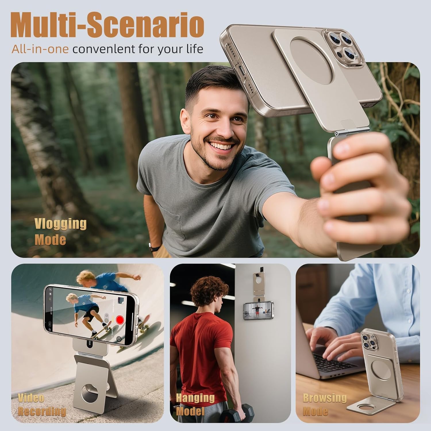 Magnetic Tripod for iPhone, Aluminium Phone Tripod Stand Compatible with Magsafe iPhone 17/16/15/14/13/12 Series, Foldable Strong Magnetic Phone Stand & Travel Essentials Accessories - Image 4