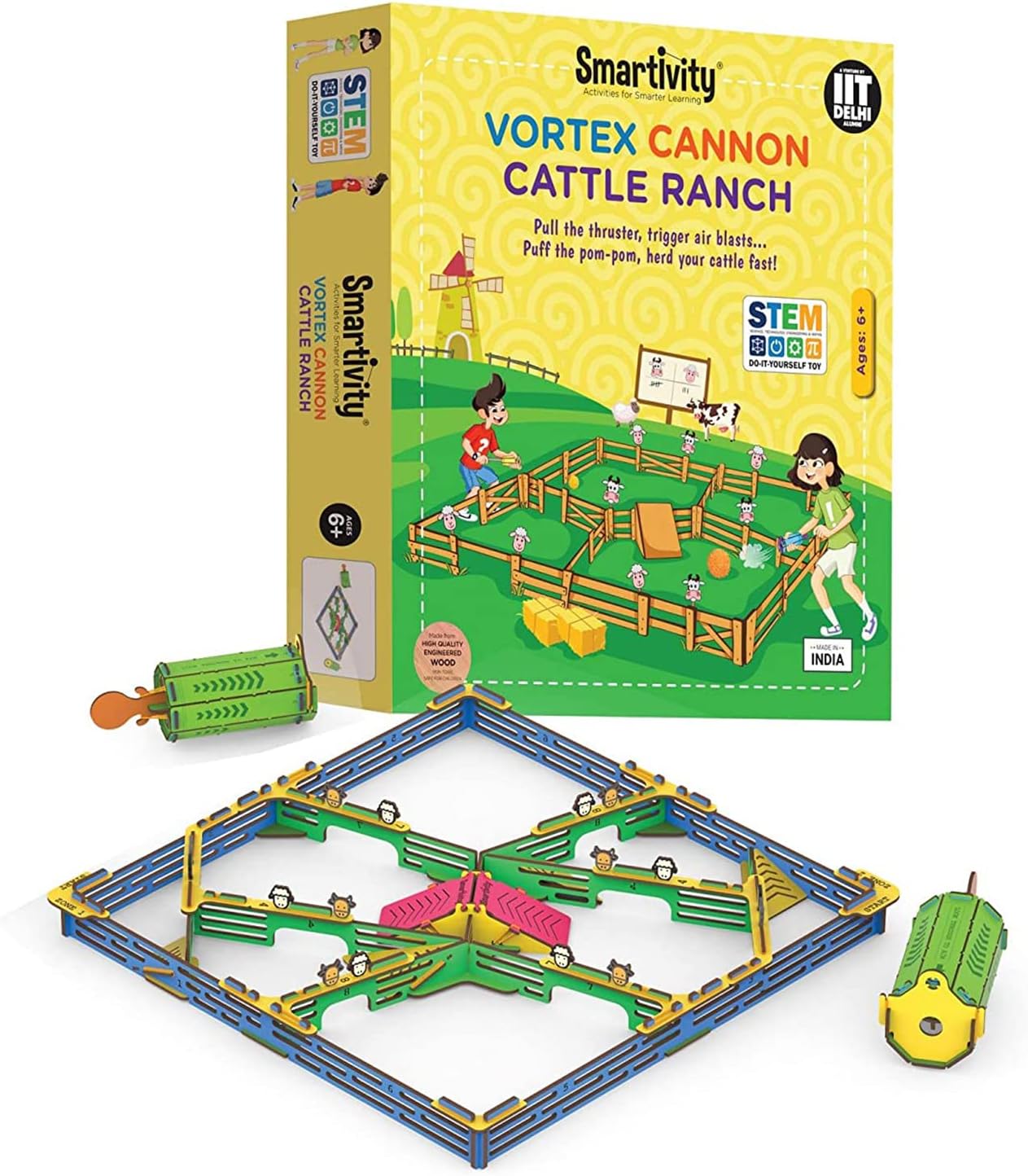 SmartivityVortex Cannon Cattle Ranch STEM Educational DIY Fun Toys, Educational & Construction based Activity Game for Kids 6 to 14, Gifts for Boys & Girls, Learn Science Engineering Project