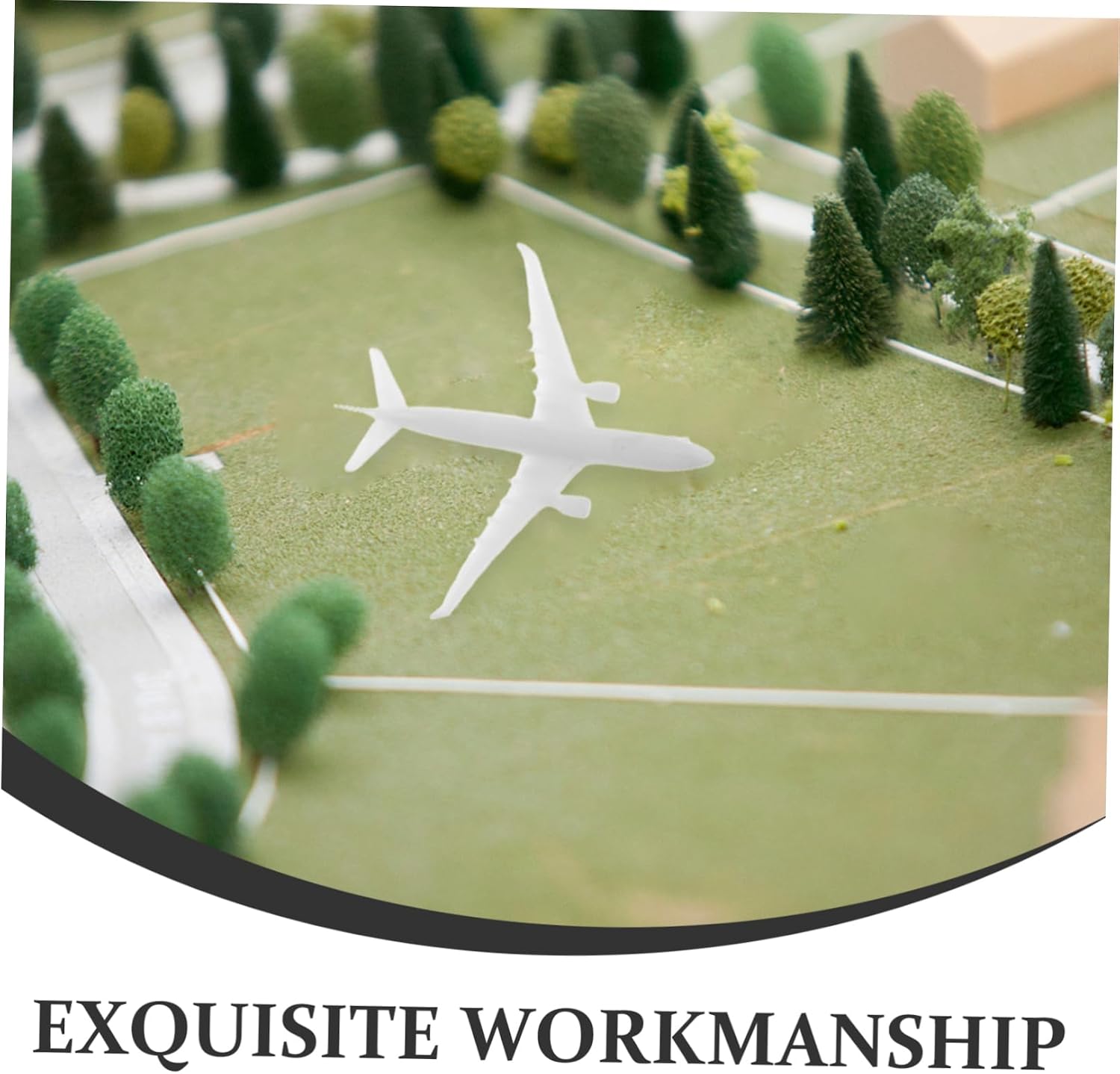 Garneck 4pcs Miniature Airplane Figurines for Desktop Micro Landscape Creative Plastic Aircraft Models with