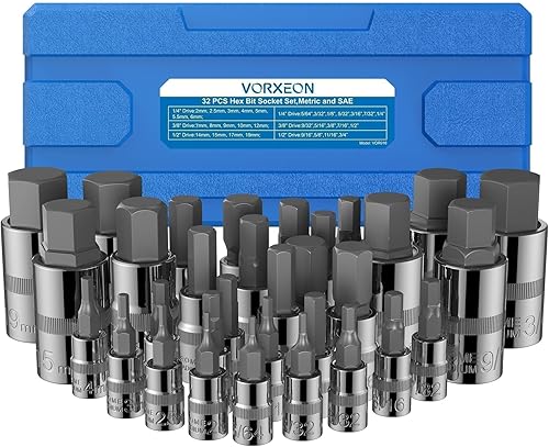 Miniatura 9 de Juego de 13 piezas de zócalos Star Bit Torx Socket T8-T70, 50BV30 CR-V y broca de acero de aleación S2 con estuche de almacenamiento, unidad de 14