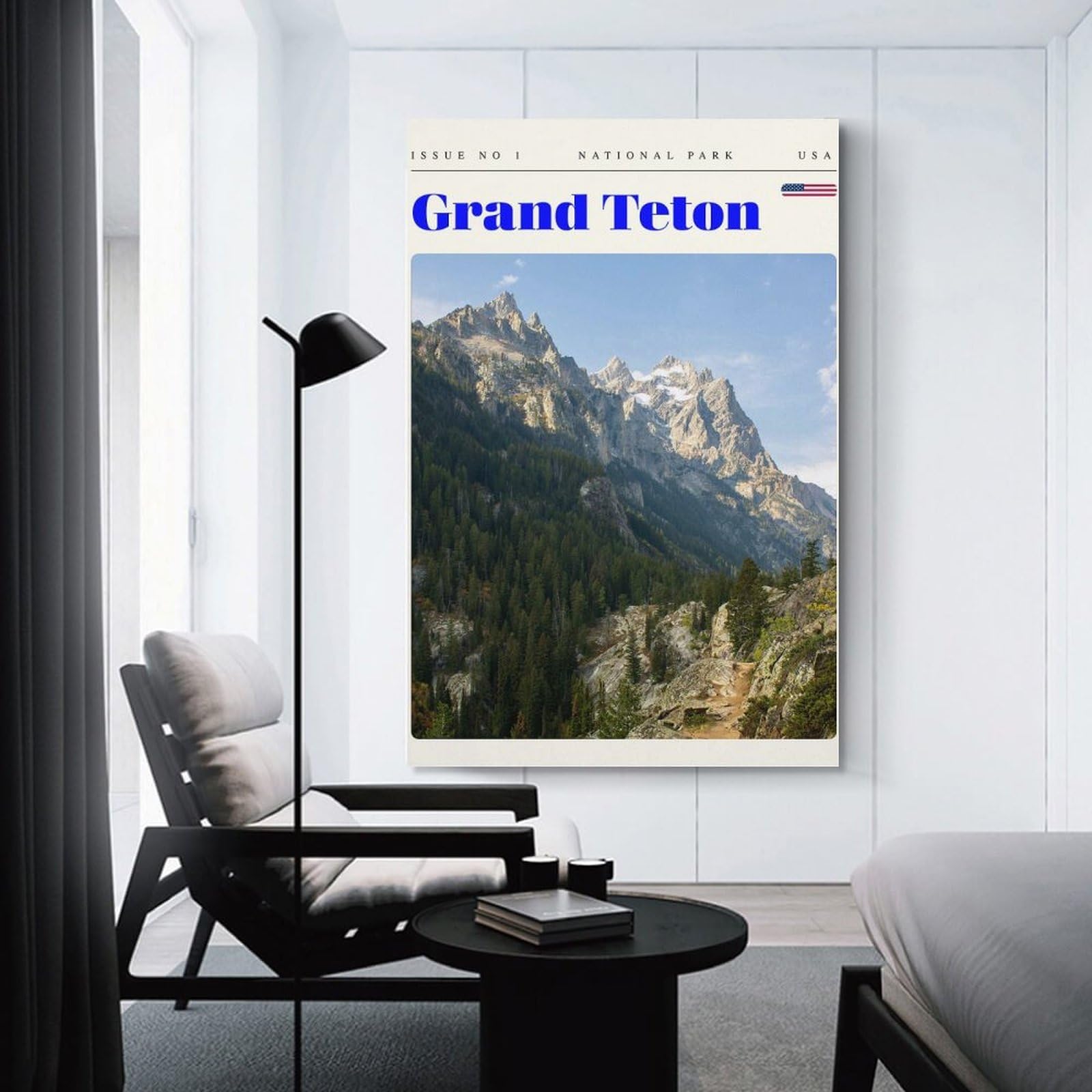 Junmoney Grand Teton National Park Travel Art Canvas Art Print, 24x36inch(60x90cm), for Home Walls, Creative Rooms Or Shared Spaces, Decorative Artwork with Broad Appeal