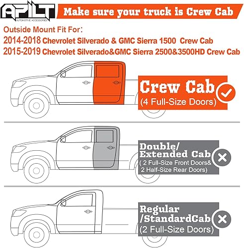 Miniatura 10 de APILT Protectores de lluvia adhesivos, deflectores de ventana lateral, color humo, 4 piezas para Silverado y GMC Sierra 1500 y GMC Sierra 2019-2023,