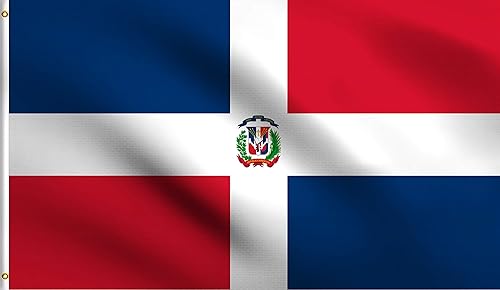 DMSE - Bandera de República Dominicana de 2 x 3 pies, 100 % poliéster, 100 % poliéster, resistente a los rayos UV (2 pies x 3 pies)