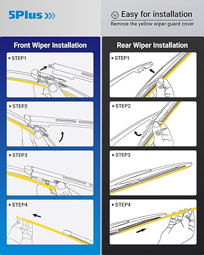Miniatura 18 de Repuestos de limpiaparabrisas de 26 pulgadas (paquete de 4), repuestos de limpiaparabrisas de repuesto para automóvil, tamaño ajustable de 26