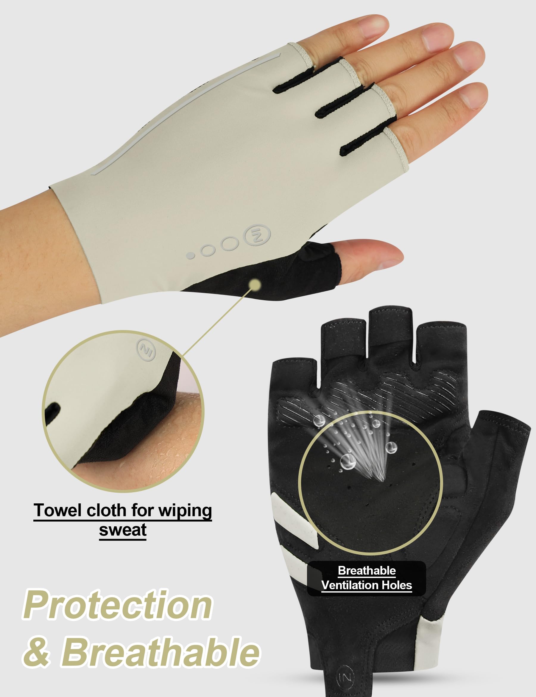 INBIKE Gants de Cyclisme VTT Demi Doigts Été Antidérapants Anti-Choc Homme Femme