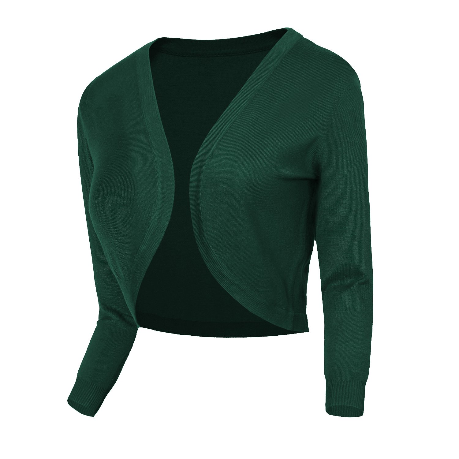 Urban GoCo Mujeres Chaqueta Corta Punto de Manga 3/4 Rebecas Escote en V Bolero Cárdigan