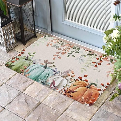 Vista 159 de Tapete de Feliz Navidad, tapete antideslizante para puerta delantera, baño, cocina, dormitorio, patio, entrada, 16 x 24 pulgadas, rojo, negro y verde