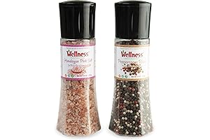 Wellness Salt and Pepper Grinder Set, Adjustable Ceramic Salt and Pepper Mills